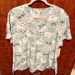 Cat Print Women's Blouse